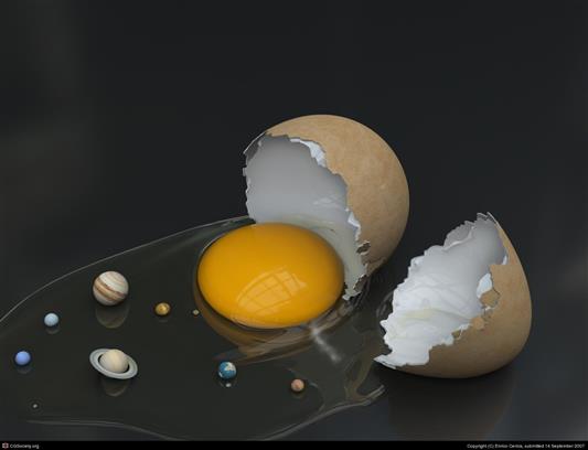 egg and planets wallpaper, artwork, Solar System, eggs, humor, HD wallpaper
