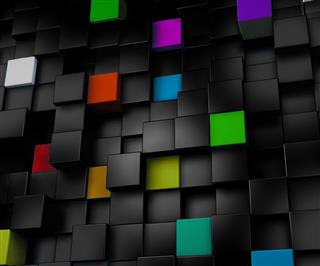 Colorful Cubes, black, green, and purple wallpaper, 3D, Abstract 3D, HD wallpaper