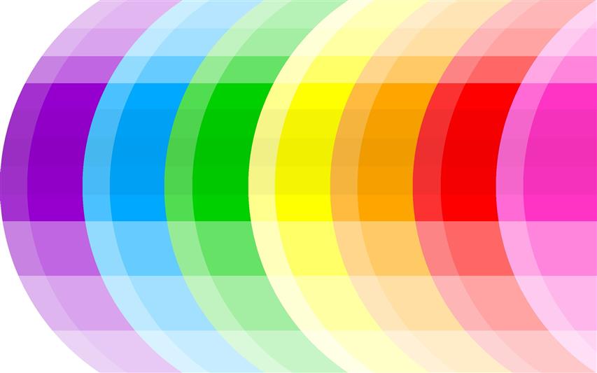 yellow, green, blue, and red rainbow, abstract, colorful, minimalism, HD wallpaper
