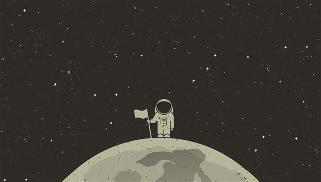 white astronaut holding flag on outer space, simple background, HD wallpaper