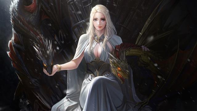 Game of Thrones illustration, digital art, Daenerys Targaryen, HD wallpaper