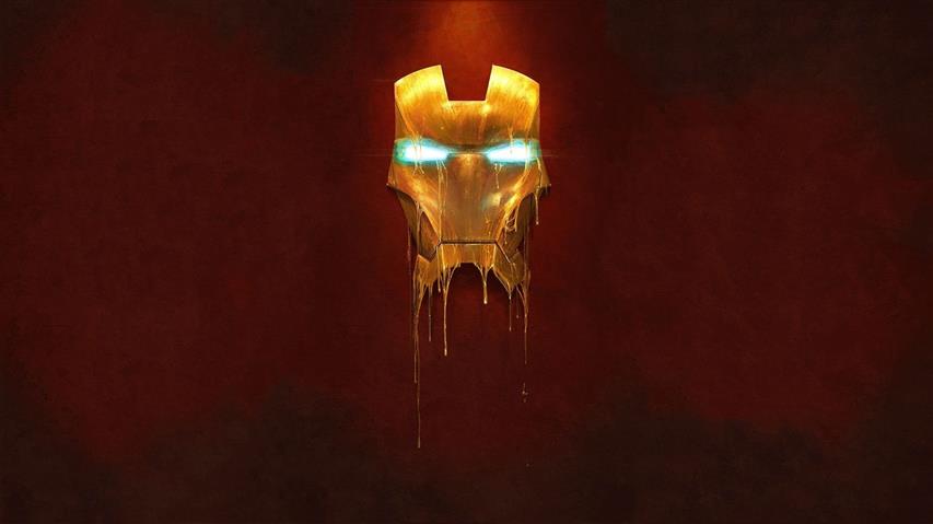 Iron Man digital wallpaper, Marvel Comics, cartoon, minimalism, HD wallpaper
