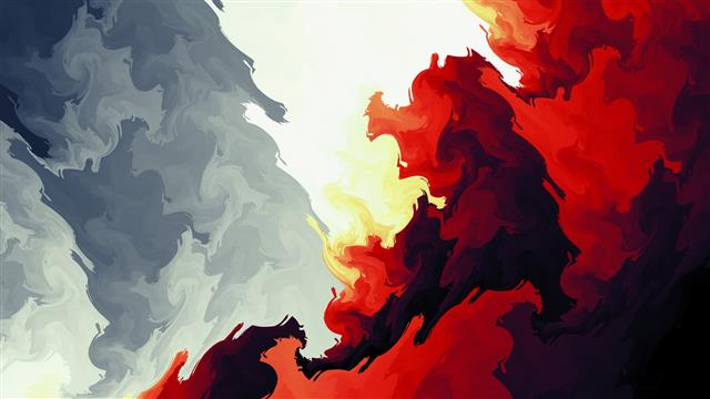 red, white, and gray abstract painting, digital art, DeviantArt, HD wallpaper