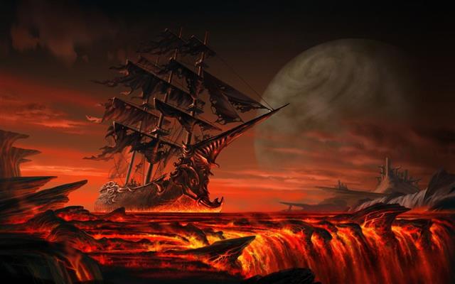 white and brown galleon ship game cover, digital art, sailing ship, HD wallpaper