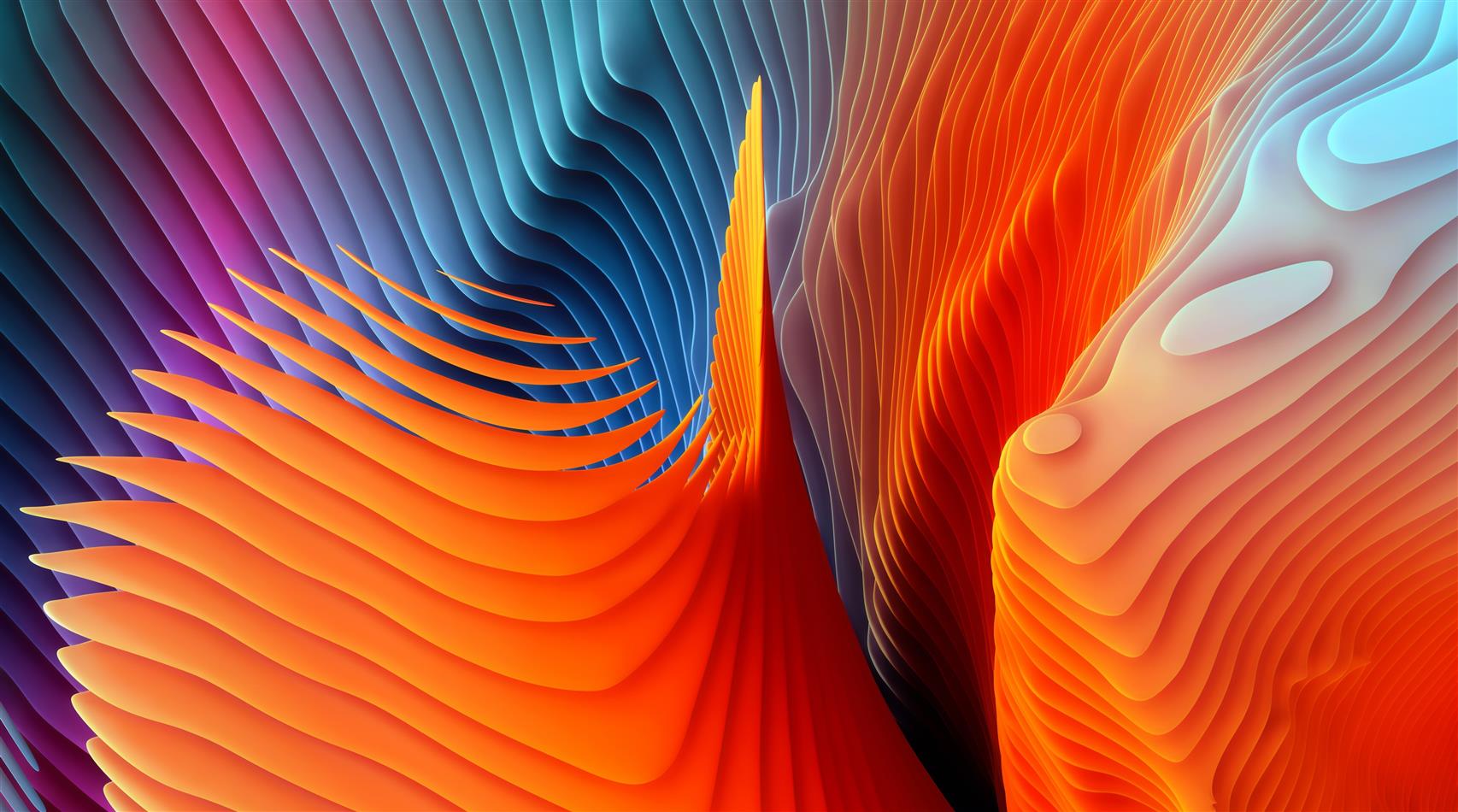 Apple Abstract, orange, white, and blue abstract illustration, HD wallpaper