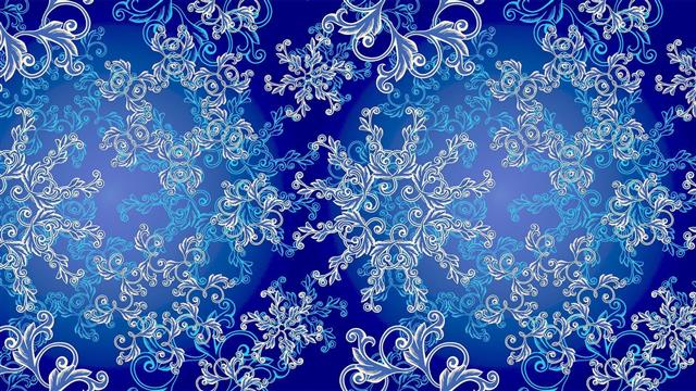 Snowflake pattern, white and blue snowflakes, abstract, 1920x1080, HD wallpaper
