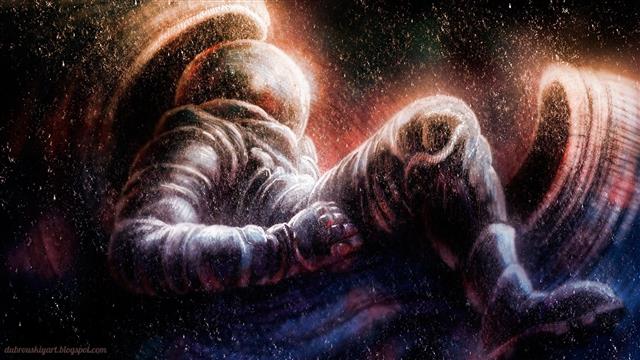 Digital Art, Astronaut, Space, Stars, Universe, human with round glass helmet painting, HD wallpaper