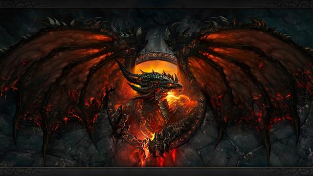 red and black dragon wallpaper, world of warcraft, fire, face, HD wallpaper