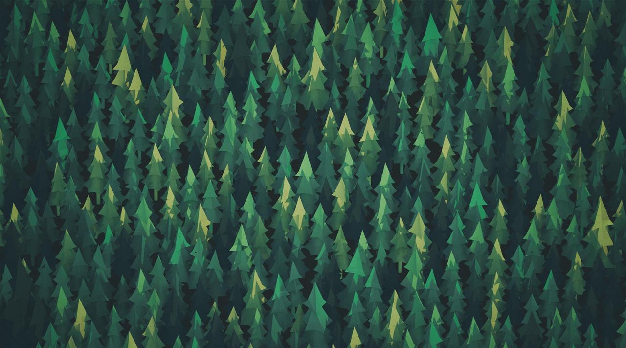 Forest Illustration, Aero, Vector Art, Green, Trees, Woods, digitalart, HD wallpaper