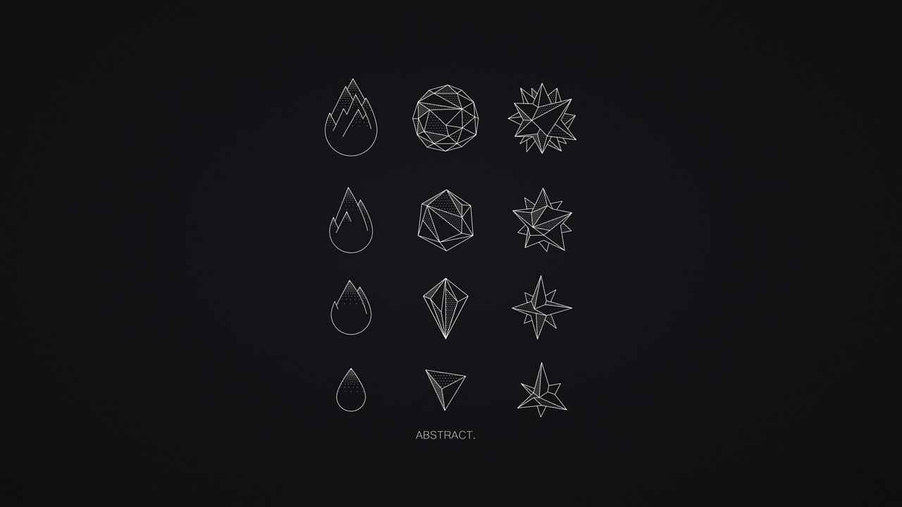 diamond illustration, monochrome, line art, geometry, dark background, HD wallpaper