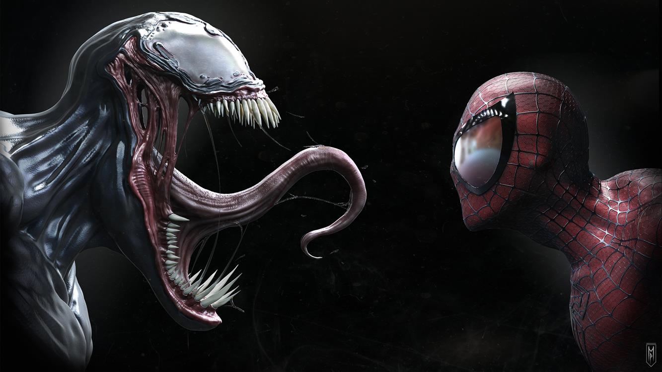Marvel Spider-Man and Venom wallpaper, Symbiote, simple background, HD wallpaper