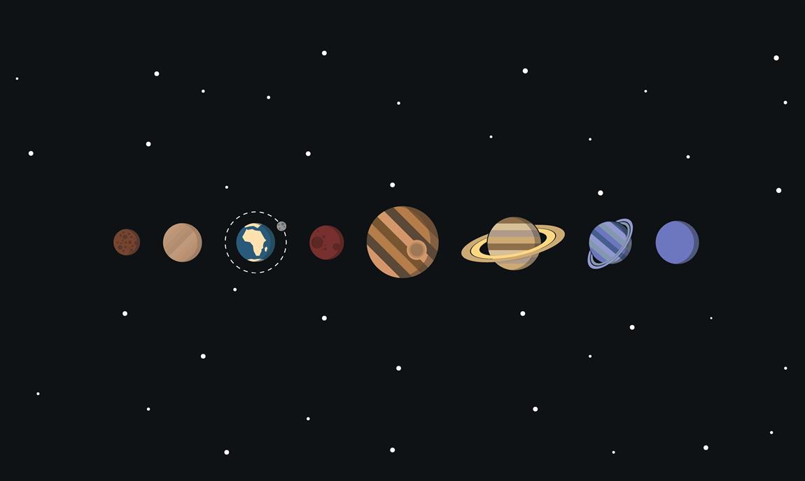 assorted-color planet illustration, space, stars, vector, solar system, HD wallpaper