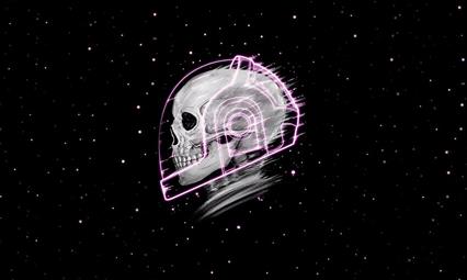 skeleton illustration, skull, astronaut, space, stars, Daft Punk, HD wallpaper