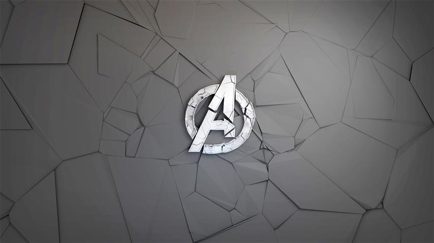 gray Marvel Avengers logo wallpaper, fragments, background, graphics, HD wallpaper