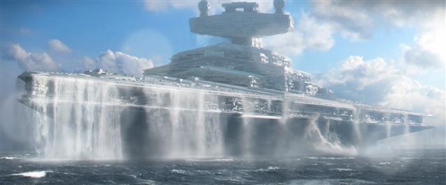 space ship illustration, Star Wars, Star Destroyer, water, cloud - sky, HD wallpaper