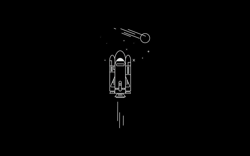 spaceship illustration, spaceship illustration, artwork, black background, HD wallpaper