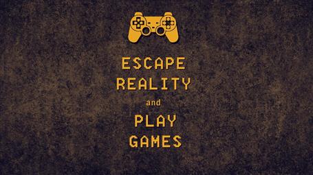 Escape reality and play games text, typography, quote, DualShock, HD wallpaper