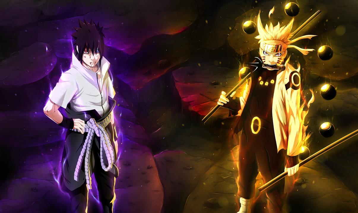 Naruto wallpaper, anime, Uchiha Sasuke, Uzumaki Naruto, Road to Ninja: Naruto the Movie, HD wallpaper