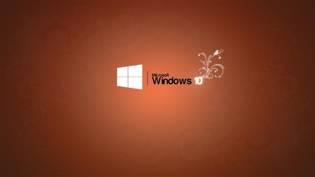 Microsoft Windows 10 logo, orange background, HD wallpaper