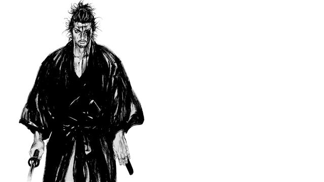 Vagabond, samurai, Miyamoto Musashi, Japan, kimono, simple background, HD wallpaper