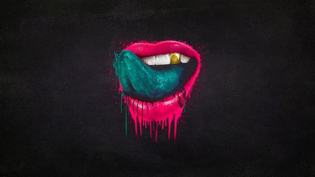 artwork, Dark Background, lips, Paint Splatter, teeth, Tongues, HD wallpaper