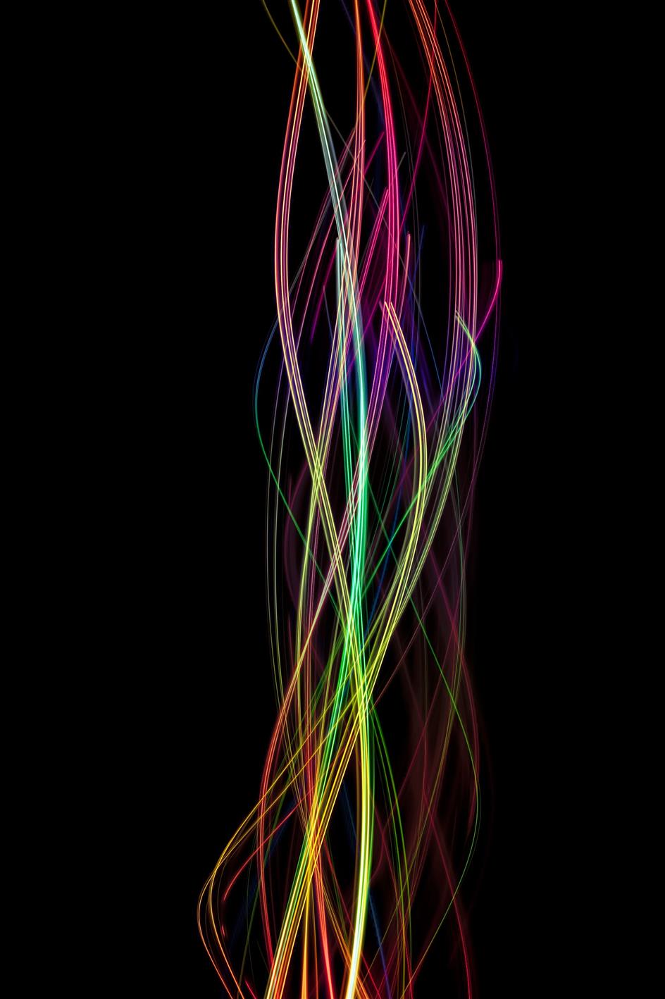 green and pink graphic lights on black background, rainbow, wavelength, HD wallpaper