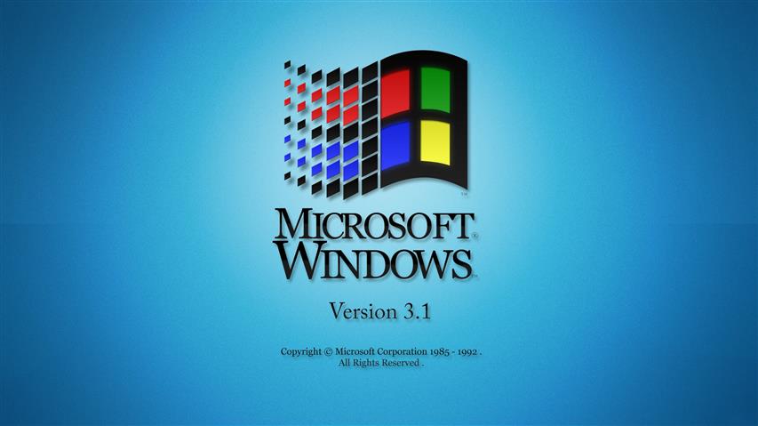 Microsoft Windows version 3.1 OS wallpaper, blue, retro, Operating system, HD wallpaper