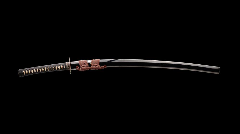 black handled katana with scabbard, Japan, sword, samurai, kenjutsu, HD wallpaper