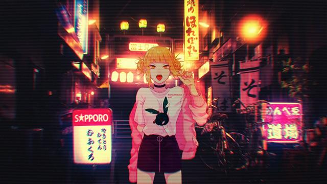 anime, anime girls, simple, simple background, glitch art, VHS, HD wallpaper