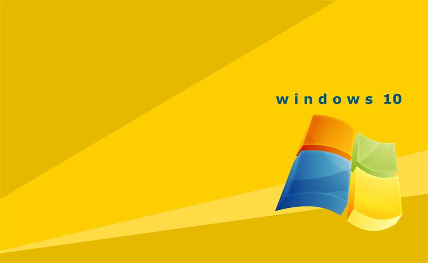 Windows 10, Microsoft Windows 10 logo, Yellow, backgrounds, no people, HD wallpaper