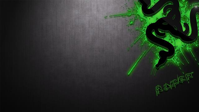 Razer logo, green color, no people, indoors, copy space, black background, HD wallpaper