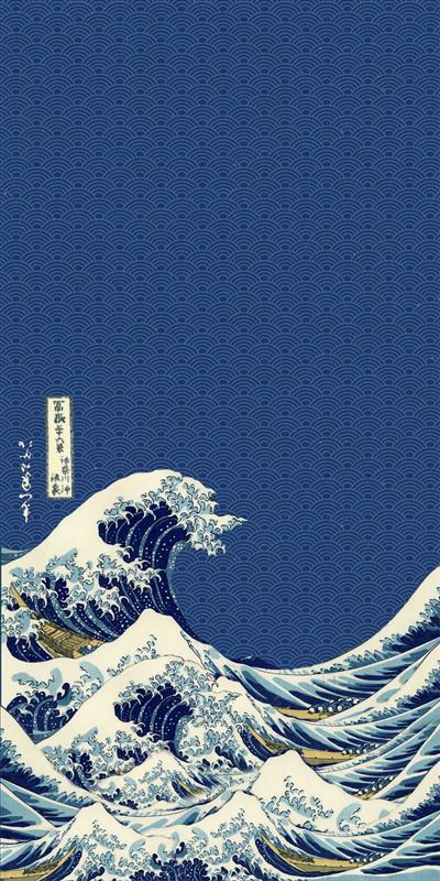 waves, Hokusai, vertical, pattern, Japanese Art, HD wallpaper