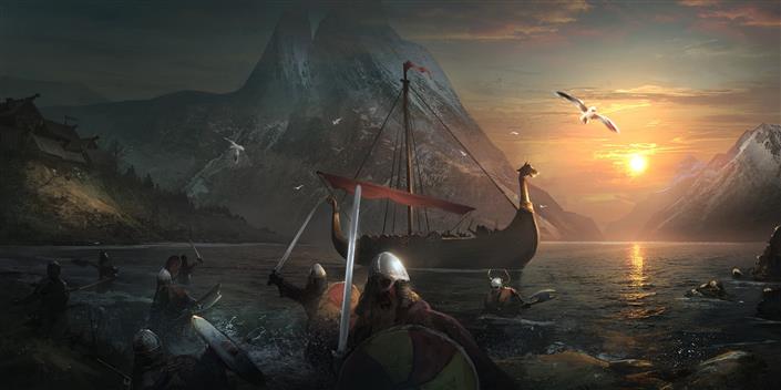 2116x1059 px artwork fantasy Art Vikings warrior Video Games Guild Wars HD Art, HD wallpaper