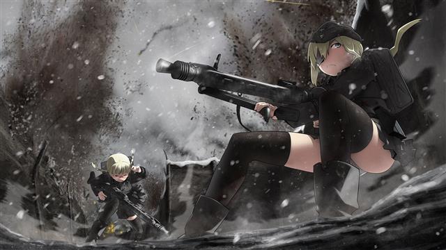 soldiers military soft shading anime girls 1920x1080 Aircraft Military HD Art, HD wallpaper