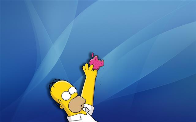 Homer Simpson, The Simpsons, music, one person, blue, colored background, HD wallpaper