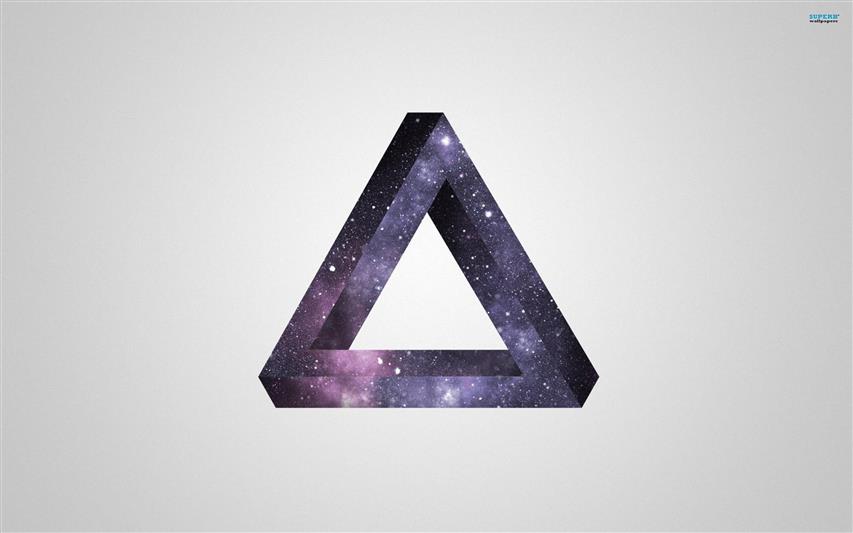 nebula triangle logo, Avicii , Penrose triangle, minimalism, optical illusion, HD wallpaper