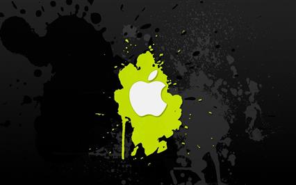 Apple logo, Apple Inc., paint splatter, selective coloring, digital art, HD wallpaper