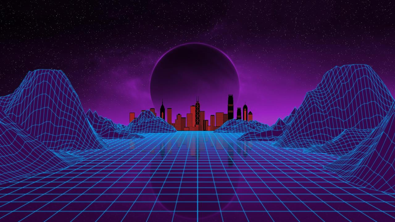 purple, vaporwave, 1980s, night, virtual reality, space, artistic, HD wallpaper