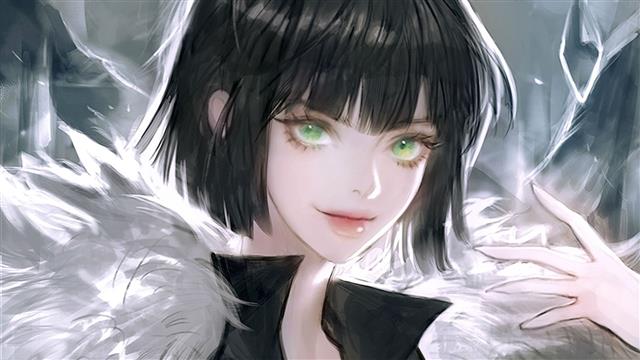 1920x1080 px black haired anime girl Green Eyes One Punch Man People Hot Girls HD Art, HD wallpaper