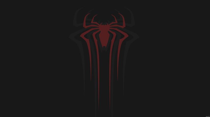 Marvel Spider-Man logo, wall, Marvel Cinematic Universe, minimalism, HD wallpaper
