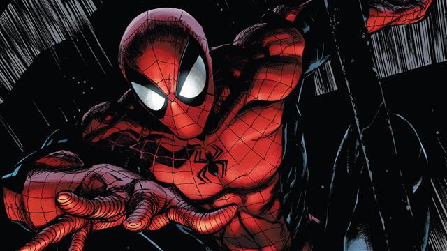 Marvel Comics, Spider-Man, comic art, superhero, red, mask, HD wallpaper