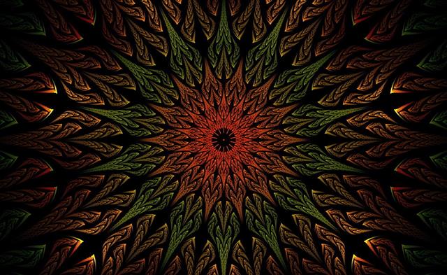 green and red mandala illustration, abstraction, background, patterns, HD wallpaper