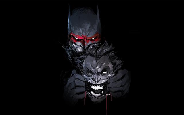 batman, joker, dc universe, comics, artwork, Others, black background, HD wallpaper