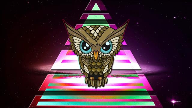 brown owl illustration, triangle, colorful, space, Illuminati, HD wallpaper