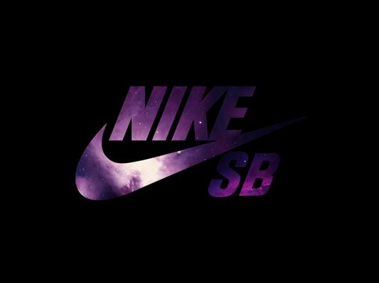 Nike, Logo, Purple, Black Background, HD wallpaper