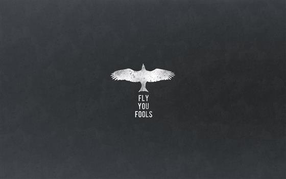 Fly You Fools text, quote, The Lord of the Rings, Gandalf, minimalism, HD wallpaper