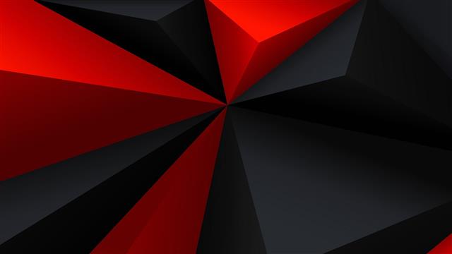 red, digital art, black, low poly, gray, geometry, triangle, HD wallpaper