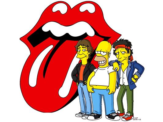 The Simpson clip art, cartoon, The Simpsons, Rolling Stones, logo, HD wallpaper