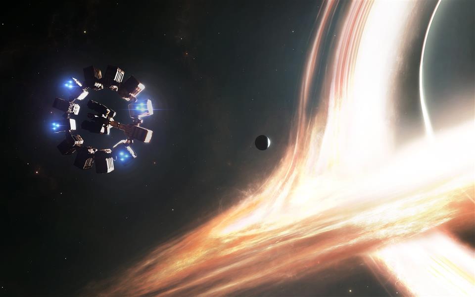 gray space station, spacecraft in galaxy, Interstellar (movie), HD wallpaper