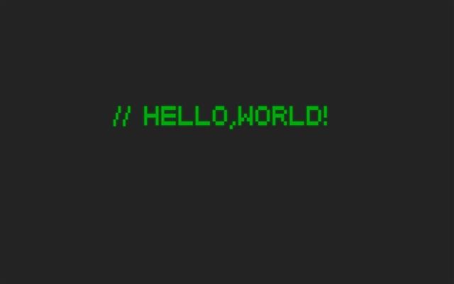 8, Bit, Hello World, minimalism, Pixelated, quote, Simple Background, HD wallpaper